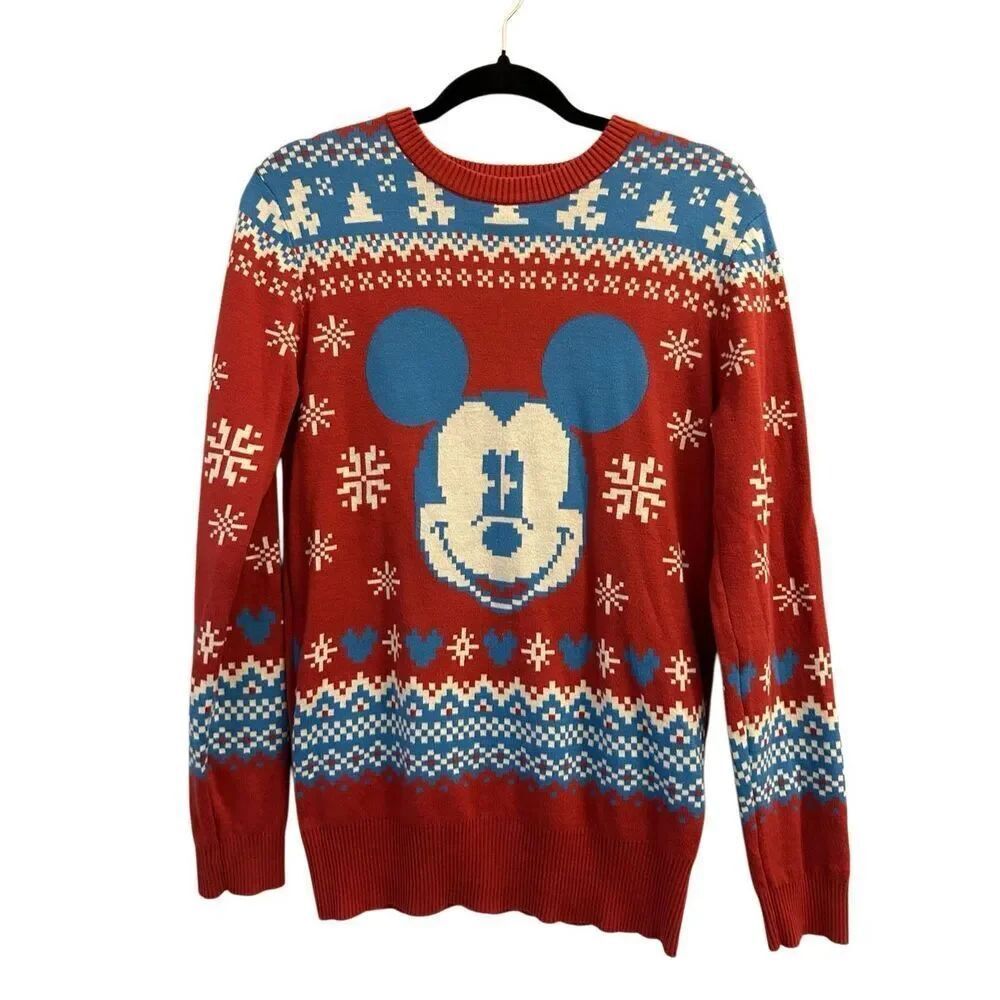 Disney Men's Celebrate Together Merry Mickey Mouse Christmas sweater sz Small Sn